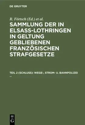 Leoni / Förtsch |  Wege-, Strom- u. Bahnpolizei ... | Buch |  Sack Fachmedien