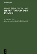 Riess / Seebeck |  Akustik. Electricitätslehre | Buch |  Sack Fachmedien