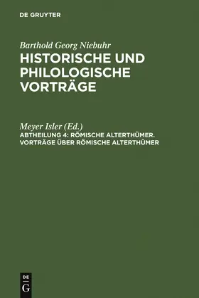 Isler |  Vorträge über römische Alterthümer | Buch |  Sack Fachmedien