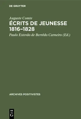 Comte / Carneiro |  Écrits de jeunesse 1816-1828 | Buch |  Sack Fachmedien