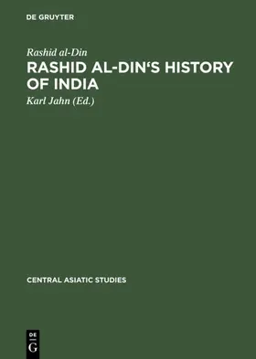 Rashid al-Din / Jahn |  Rashid al-Din's History of India | Buch |  Sack Fachmedien