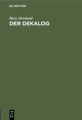 Meinhold | Der Dekalog | Buch | 978-3-11-126718-0 | www.sack.de