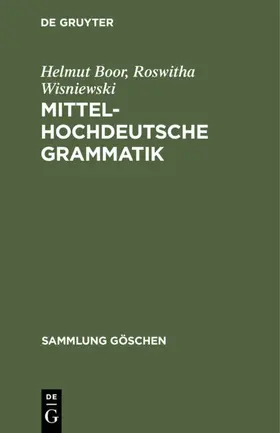 Wisniewski / Boor |  Mittelhochdeutsche Grammatik | Buch |  Sack Fachmedien