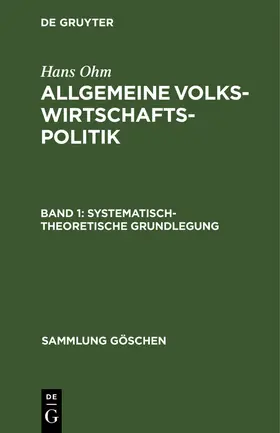 Ohm |  Systematisch-theoretische Grundlegung | Buch |  Sack Fachmedien