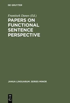 Danes |  Papers on functional sentence perspective | Buch |  Sack Fachmedien