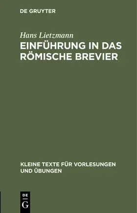 Lietzmann |  Einführung in das römische Brevier | Buch |  Sack Fachmedien