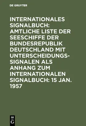  15 Jan. 1957 | Buch |  Sack Fachmedien