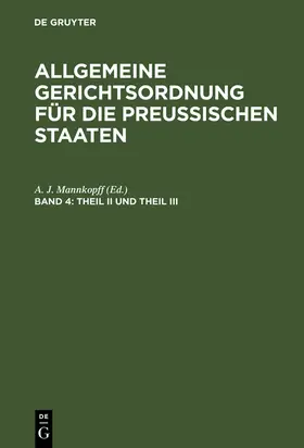 Mannkopff |  Theil II und Theil III | Buch |  Sack Fachmedien