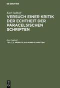 Sudhoff |  Paracelsus-Handschriften | Buch |  Sack Fachmedien