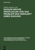 Salomon-Calvi |  Radium-reiche Erdölsolen und das Problem der Herkunft ihres Radiums | Buch |  Sack Fachmedien