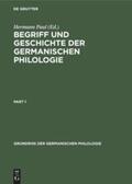 Paul |  Begriff und Geschichte der germanischen Philologie | Buch |  Sack Fachmedien