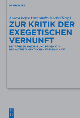 Beyer / Allolio-Näcke |  Zur Kritik der exegetischen Vernunft | Buch |  Sack Fachmedien