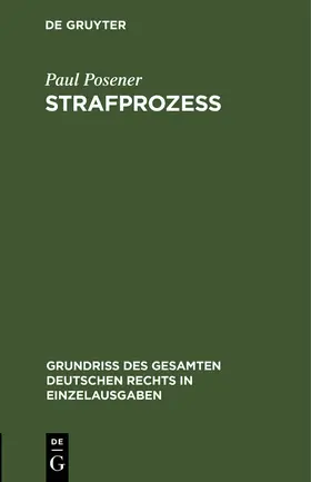Posener |  Strafprozeß | Buch |  Sack Fachmedien