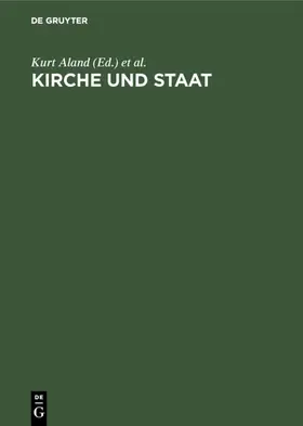 Schneemelcher / Aland |  Kirche und Staat | Buch |  Sack Fachmedien