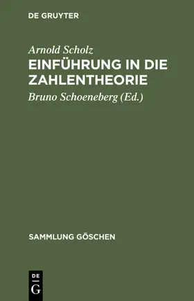 Scholz / Schoeneberg | Einführung in die Zahlentheorie | Buch | 978-3-11-132122-6 | www.sack.de