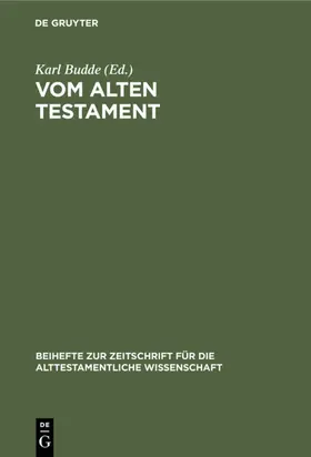 Budde |  Vom Alten Testament | eBook | Sack Fachmedien