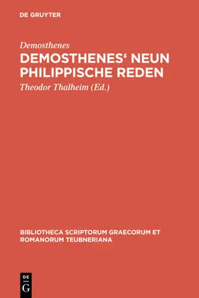 Demosthenes / Thalheim | Demosthenes' Neun philippische Reden | E-Book | sack.de