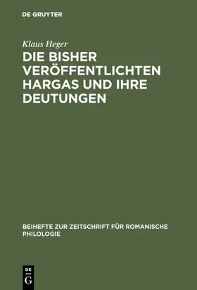 Heger |  Die bisher veröffentlichten Hargas und ihre Deutungen | eBook | Sack Fachmedien