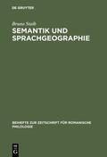Staib |  Semantik und Sprachgeographie | eBook | Sack Fachmedien