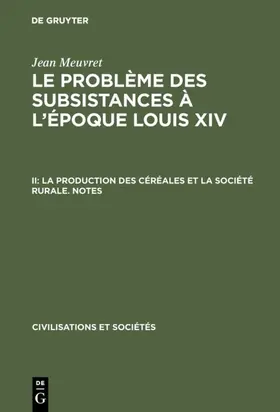 Meuvret | La production des céréales et la société rurale – Notes | E-Book | www.sack.de