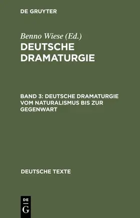 Wiese | Deutsche Dramaturgie vom Naturalismus bis zur Gegenwart | E-Book | www.sack.de
