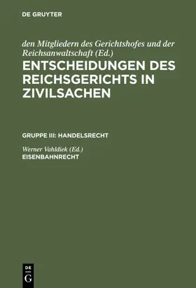 Vahldiek |  Eisenbahnrecht | eBook | Sack Fachmedien