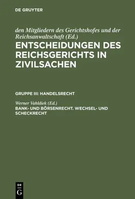 Vahldiek | Bank- und Börsenrecht. Wechsel- und Scheckrecht | E-Book | www.sack.de