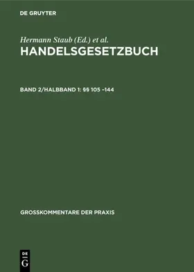 Brüggemann / Fischer / Ratz | §§ 105 –144 | E-Book | www.sack.de