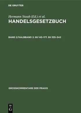 Brüggemann / Fischer / Ratz | §§ 145–177. §§ 335–342 | E-Book | www.sack.de