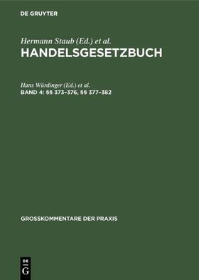 Würdinger / Röhricht / Brüggemann | §§ 373–376, §§ 377–382 | E-Book | sack.de