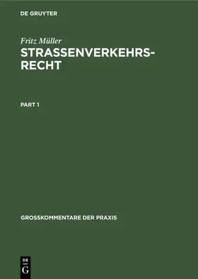Müller | Straßenverkehrsrecht | E-Book | sack.de