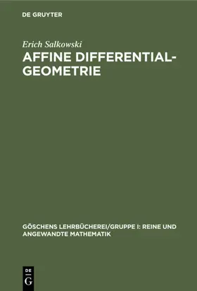 Salkowski | Affine Differentialgeometrie | E-Book | sack.de
