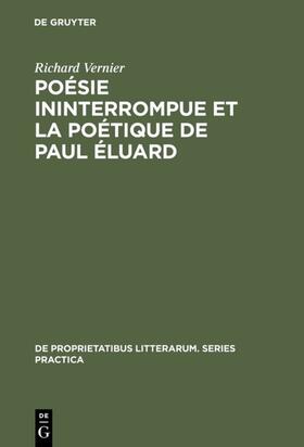 Vernier |  Poésie ininterrompue et la poétique de Paul Éluard | eBook | Sack Fachmedien