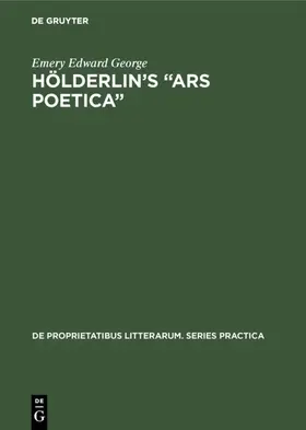 George |  Hölderlin’s “Ars poetica” | eBook | Sack Fachmedien
