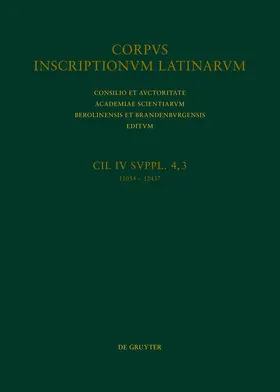 Varone |  CIL IV Inscriptiones parietariae Pompeianae Herculanenses Stabianae. Suppl. pars 4. Inscriptiones parietariae Pompeianae Herculanenses Stabianae. Fasc. 3 | eBook | Sack Fachmedien