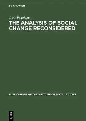 Ponsioen |  The analysis of social change reconsidered | eBook | Sack Fachmedien