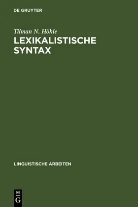Höhle | Lexikalistische Syntax | E-Book | www.sack.de