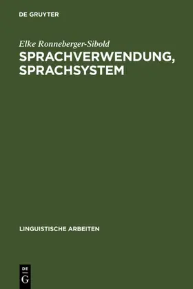 Ronneberger-Sibold |  Sprachverwendung, Sprachsystem | eBook | Sack Fachmedien