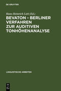 Lieb |  BEVATON - Berliner Verfahren zur auditiven Tonhöhenanalyse | eBook | Sack Fachmedien