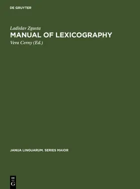 Zgusta | Manual of lexicography | E-Book | www.sack.de