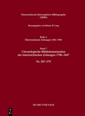 Lang |  Chronologische Bilddokumentation der österreichischen Zeitungen 1796–1847 | Buch |  Sack Fachmedien