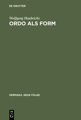 Haubrichs | Ordo als Form | E-Book | www.sack.de
