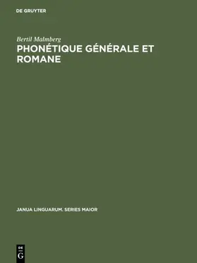 Malmberg |  Phonétique générale et romane | eBook | Sack Fachmedien