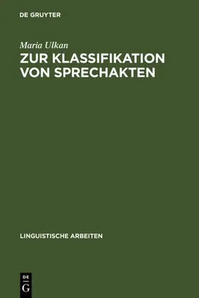 Ulkan | Zur Klassifikation von Sprechakten | E-Book | www.sack.de