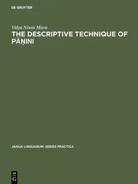 Misra |  The descriptive technique of Panini | eBook | Sack Fachmedien