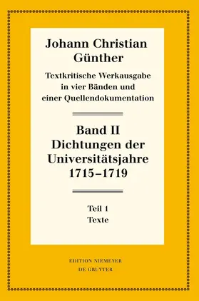 Bölhoff |  Dichtungen der Universitätsjahre 1715-1719 | Buch |  Sack Fachmedien