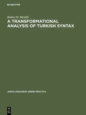 Meskill | A transformational analysis of Turkish syntax | E-Book | sack.de