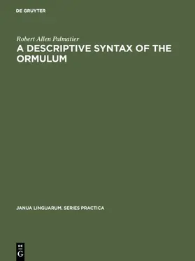 Palmatier |  A descriptive syntax of the Ormulum | eBook | Sack Fachmedien