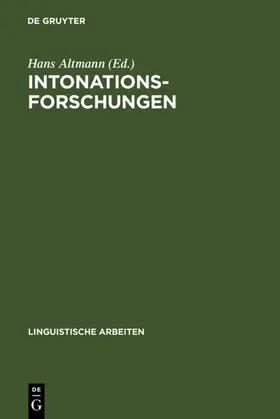 Altmann |  Intonationsforschungen | eBook | Sack Fachmedien