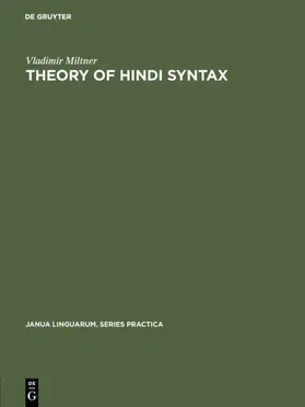 Miltner |  Theory of Hindi syntax | eBook | Sack Fachmedien